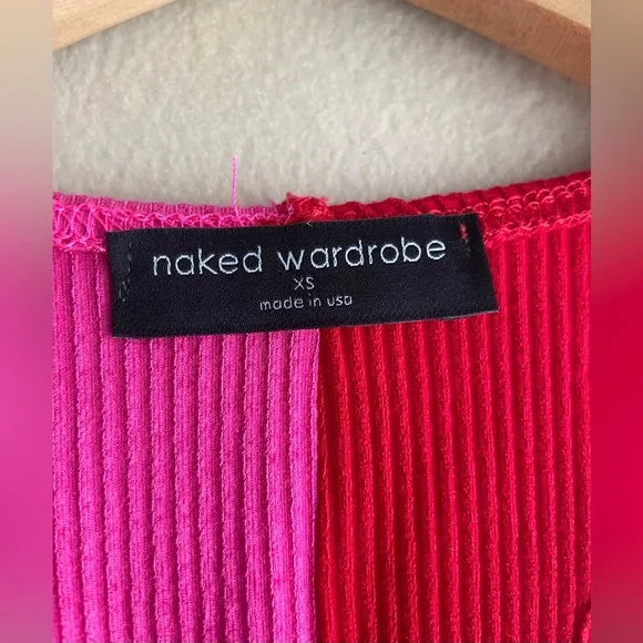 New Naked Wardrobe Women Mid Pink Red Dress Sleeveless Size XS - Picture 4 of 8